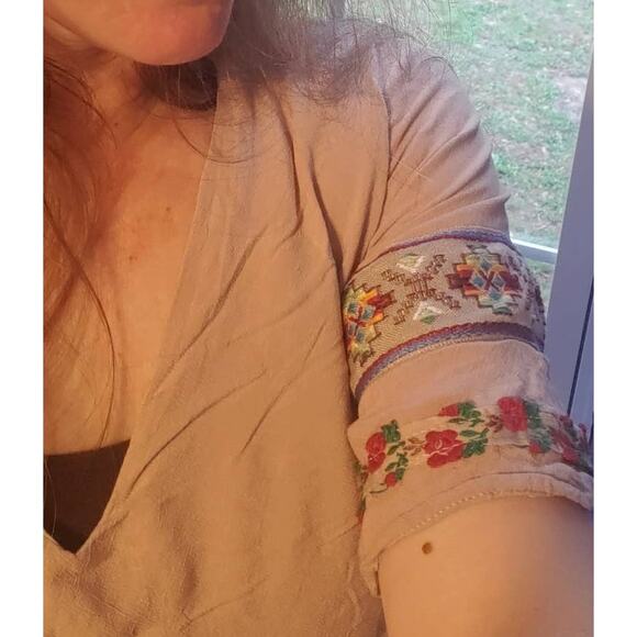 Love Riche southwestern embroidered flare sleeve tunic dress small - Picture 5 of 6